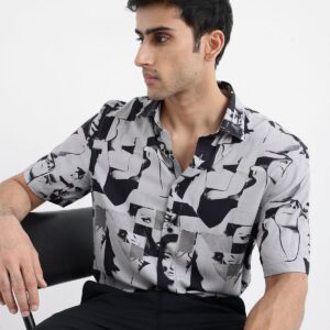 ABSTRACT PRINT BOXY SHIRT
DUVAL SS - GREY