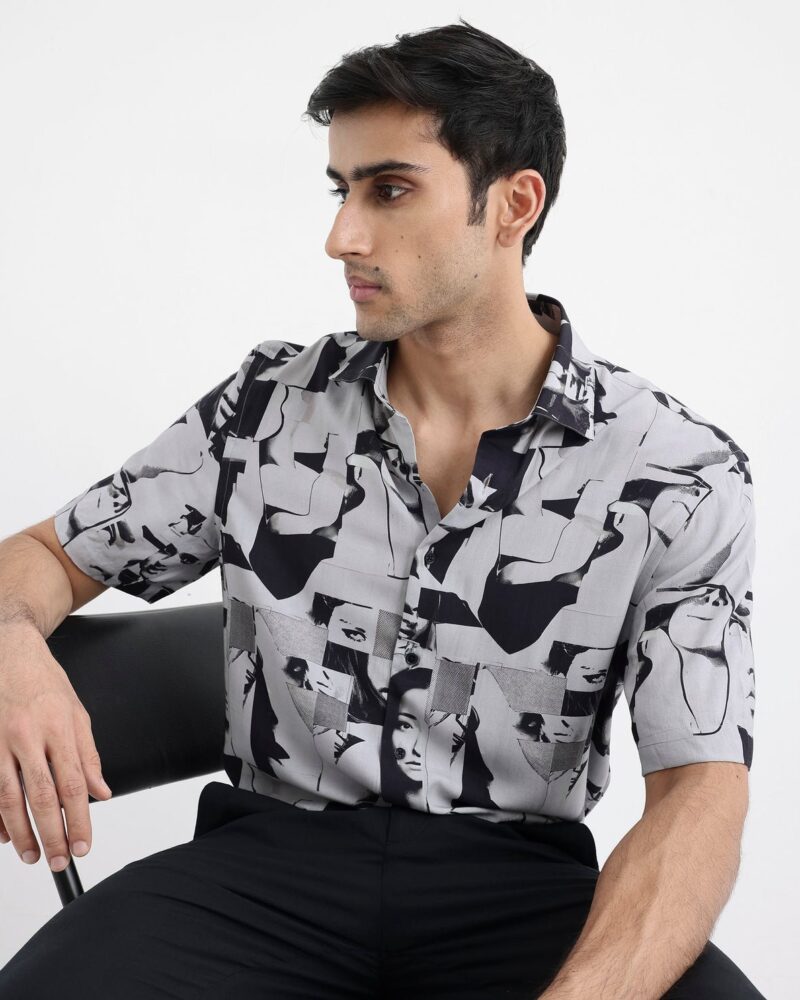 ABSTRACT PRINT BOXY SHIRT
DUVAL SS - GREY
