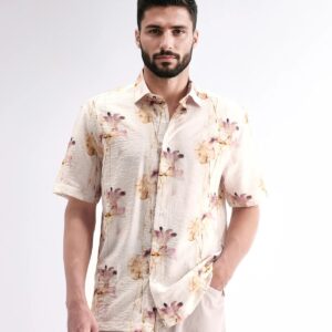 RELAXED FIT ABSTRACT PRINT SHIRT
SHA - BEIGE