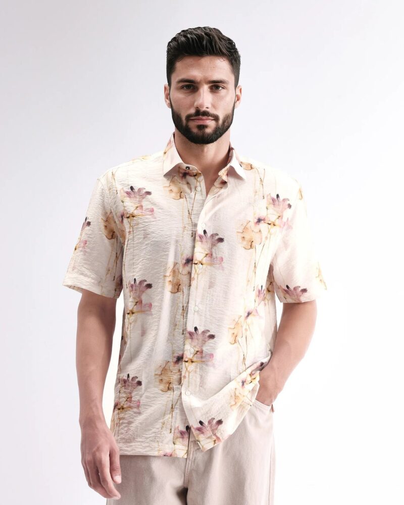 RELAXED FIT ABSTRACT PRINT SHIRT
SHA - BEIGE