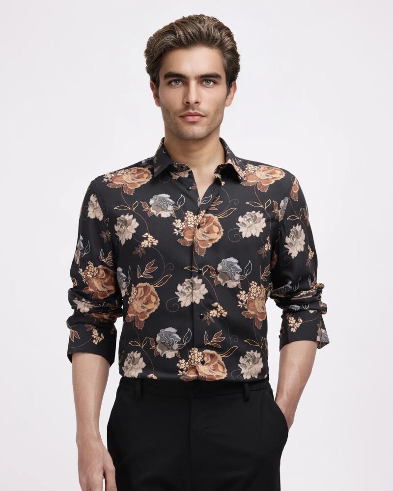 REGULAR FIT FLORAL PRINT SHIRT
LARNE - BLACK