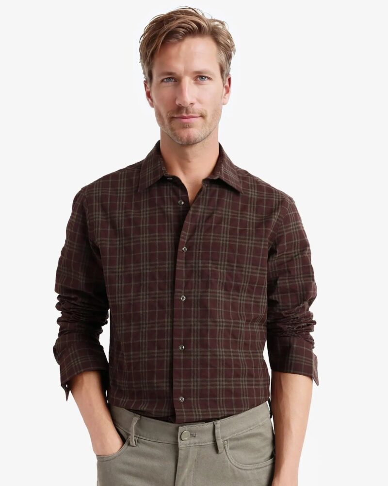 SMART COTTON CHECK SHIRT
REVERS - BROWN