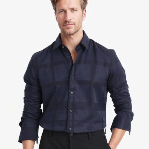 TONAL CHECK COTTON SHIRT
BOLIN - DARK NAVY