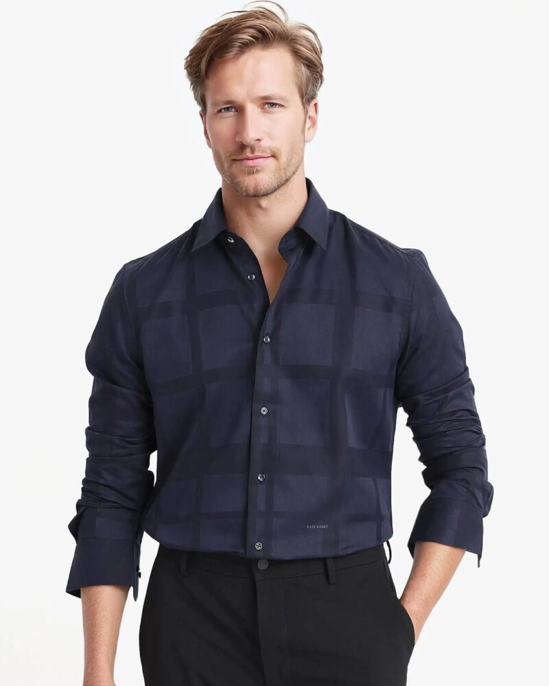 TONAL CHECK COTTON SHIRT
BOLIN - DARK NAVY