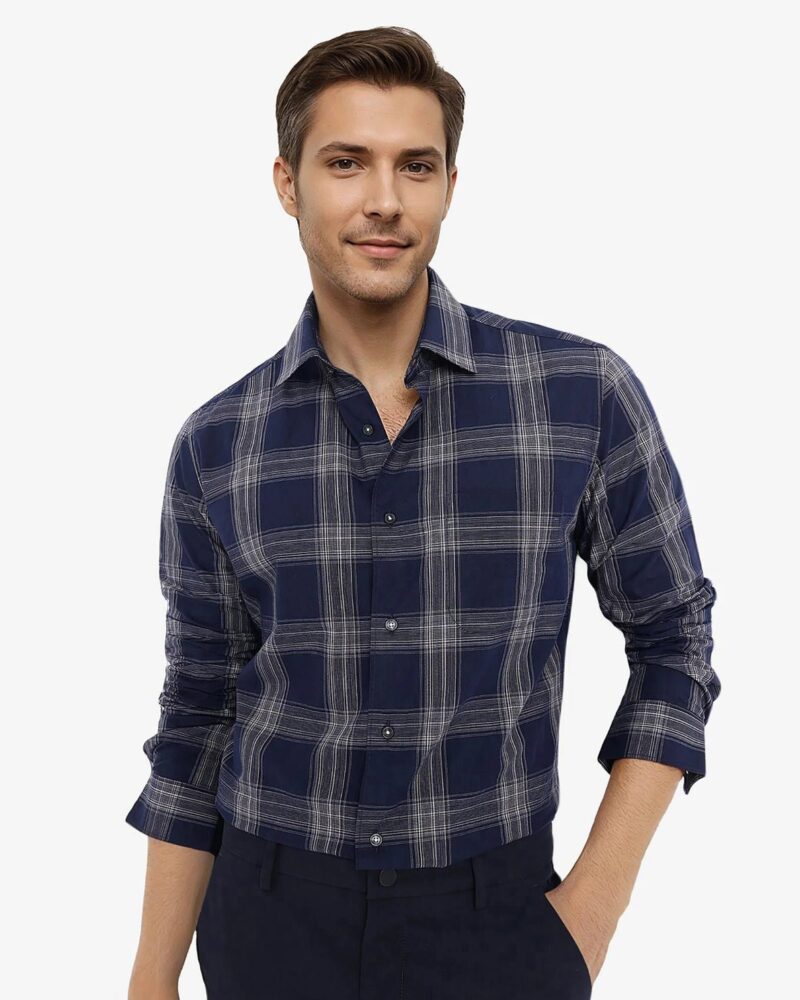 COTTON CHECK SHIRT
ZINGA - NAVY