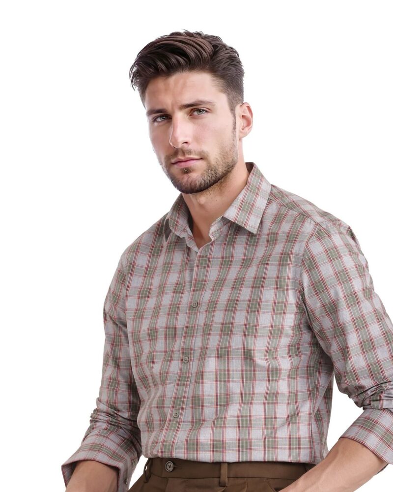 YARD CHECK COTTON SHIRT
MARN - DUSKY GREEN