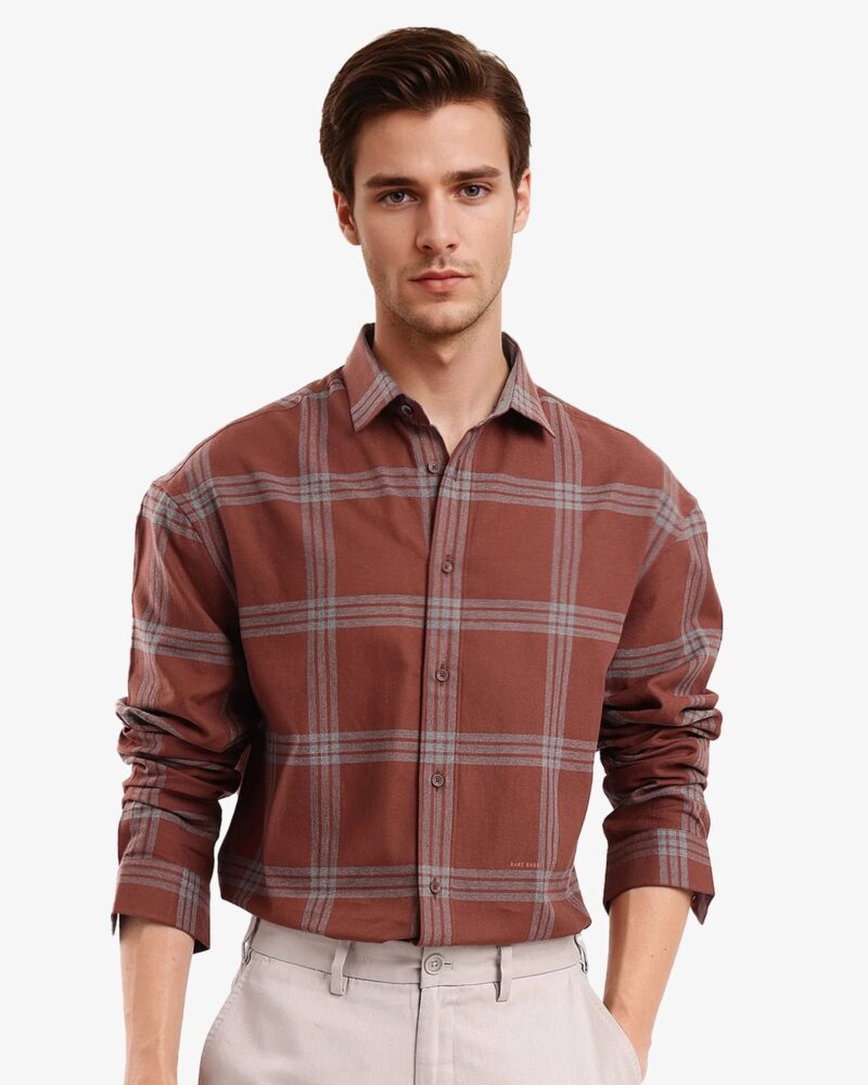 COTTON CHECK SHIRT
RUSS - BROWN