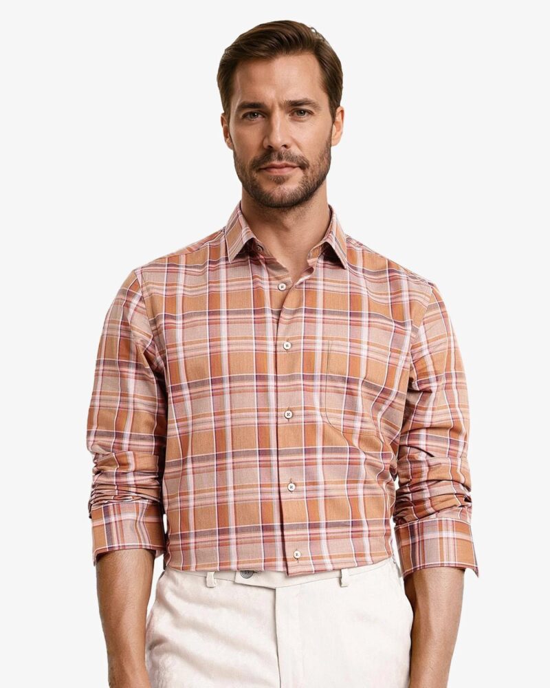 SMART COTTON CHECK SHIRT
MAMIDI - ORANGE
